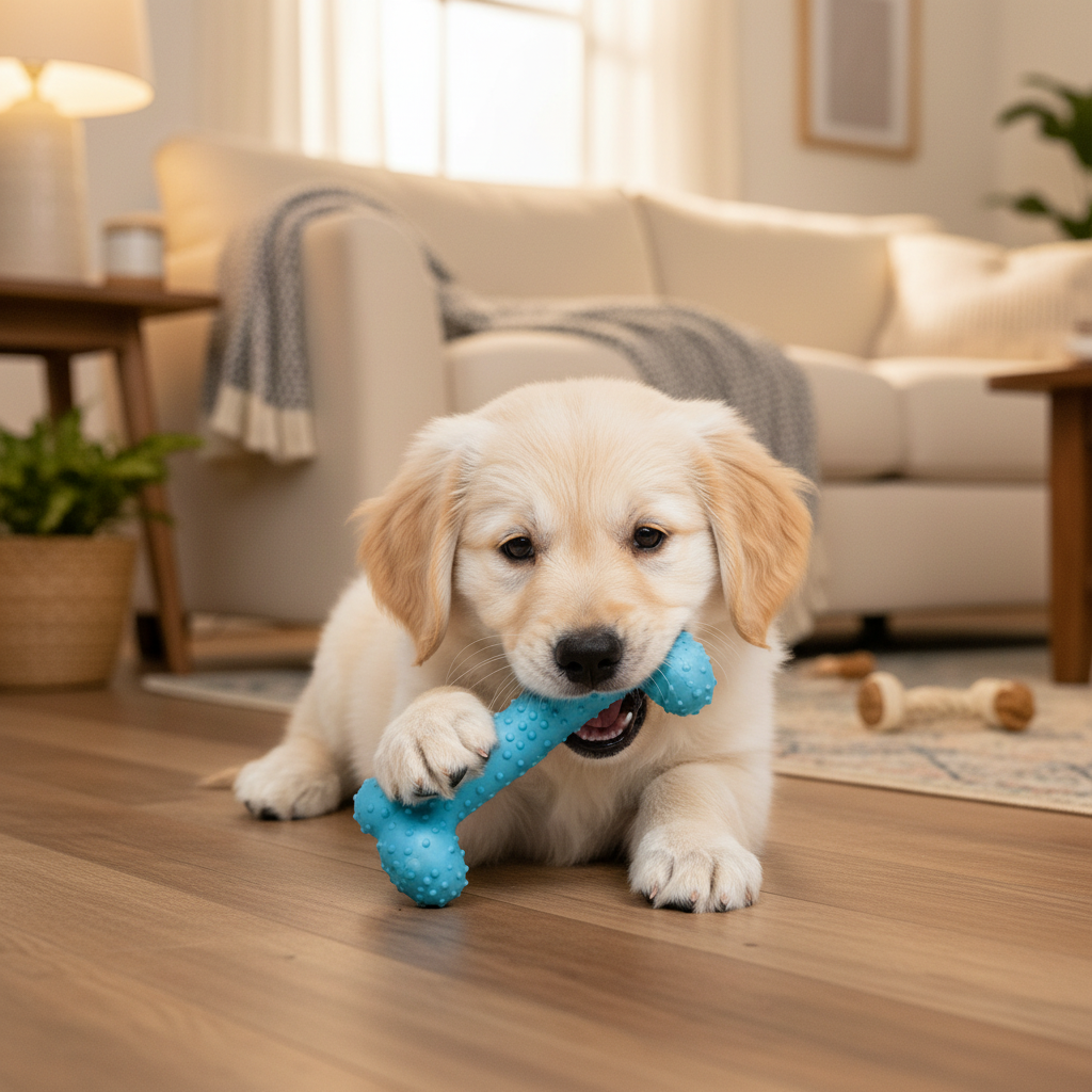 Textured Bone Chew Toy - Blue