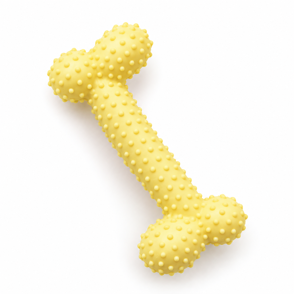 Textured Bone Chew Toy - Yellow